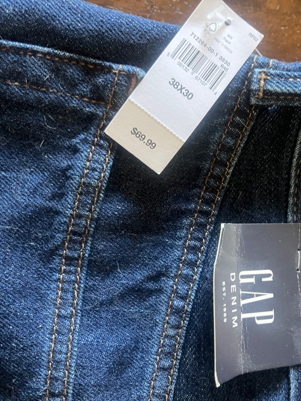 GAP Indigo Blue Denim Jeans with Contrast Stitching
